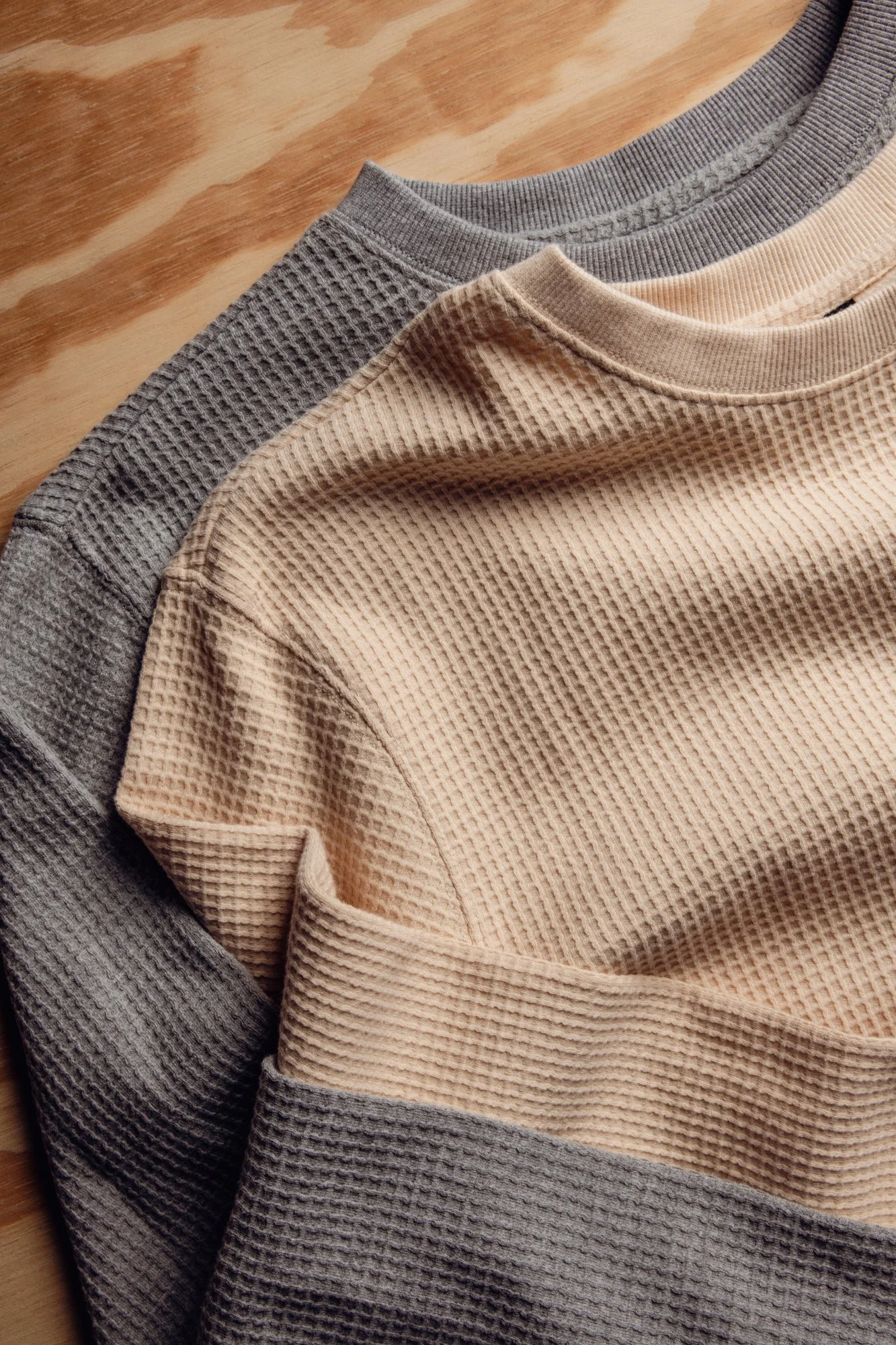 custom long sleeve waffle tshirt