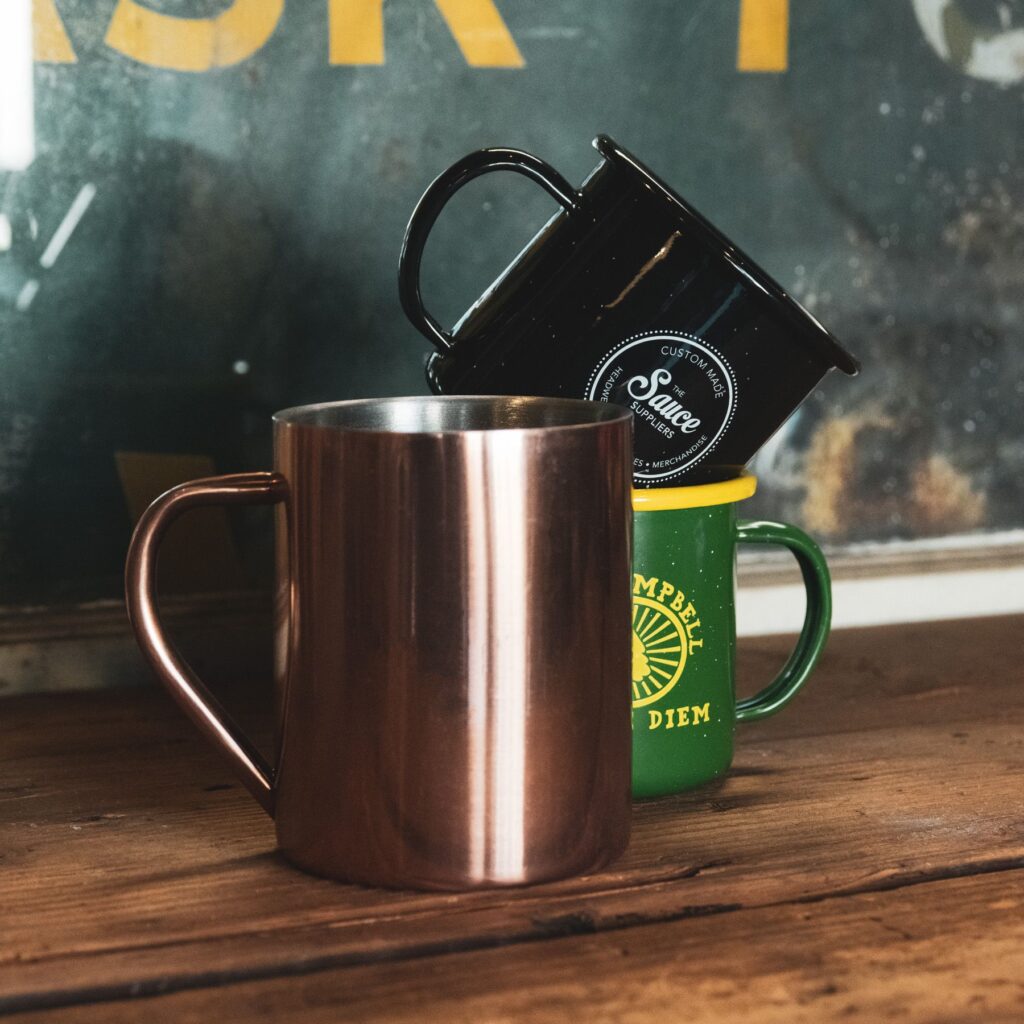 enamel mugs