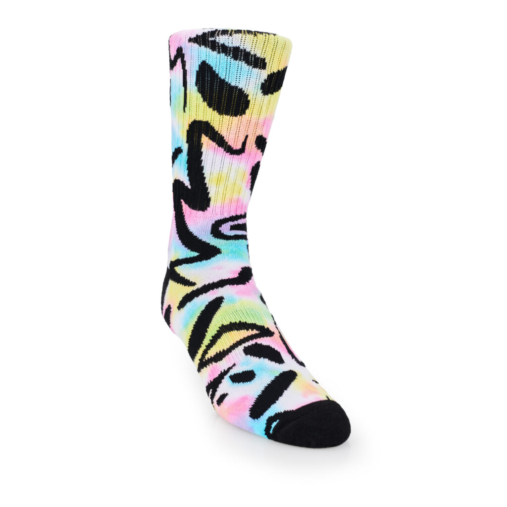 custom tie dye crew socks