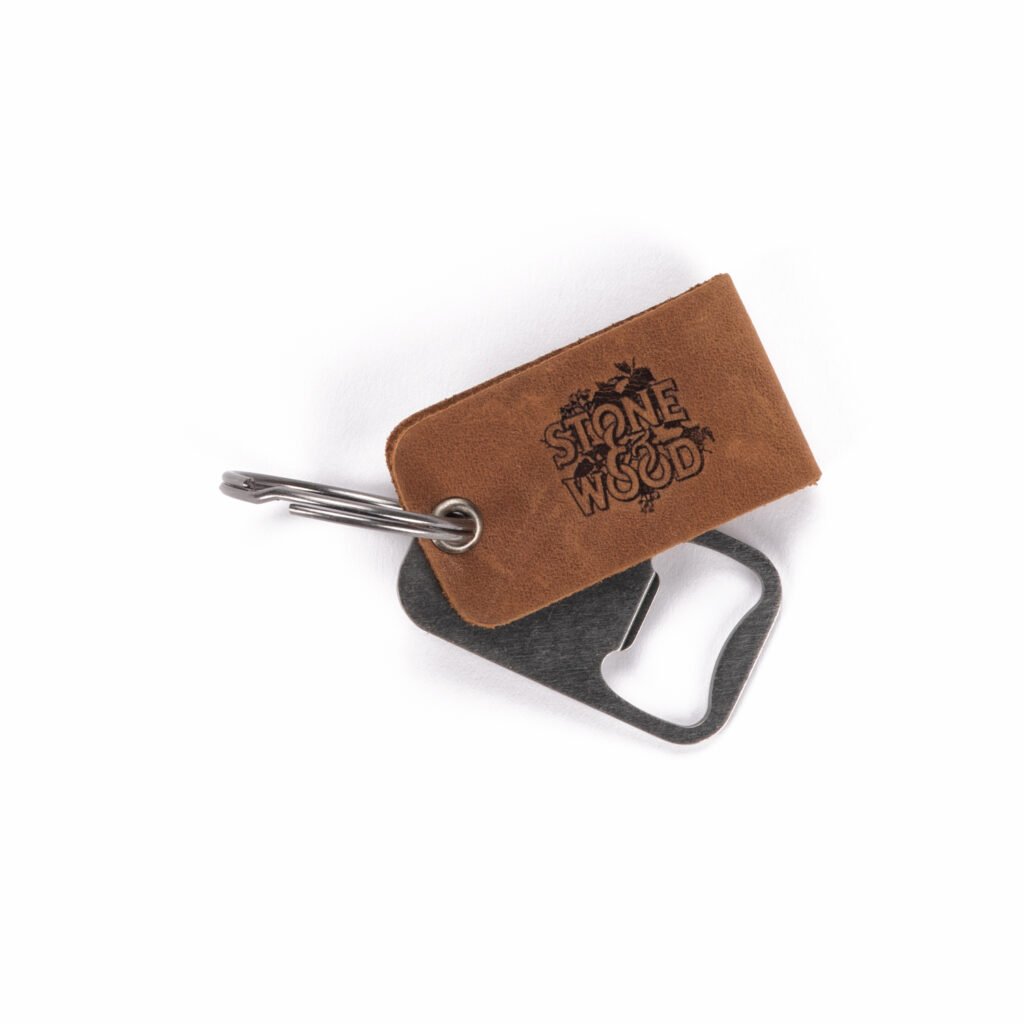 custom leather bottle opener keychain