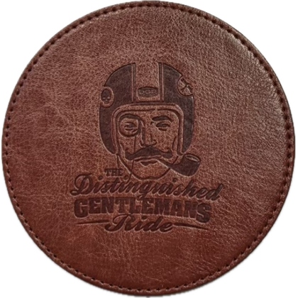 custom leather coaster