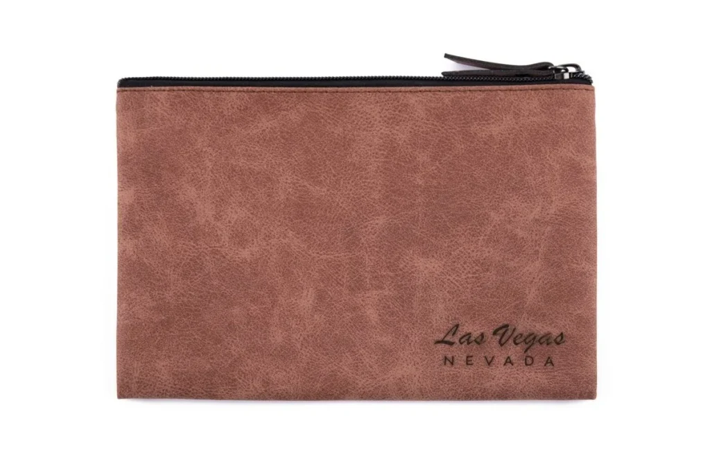 custom leather pouch