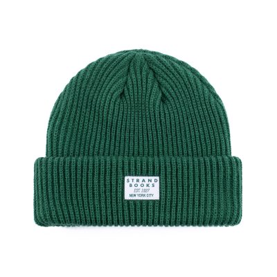 Custom FOLD UP CUFF RIB BEANIE WITH WOVEN LABEL