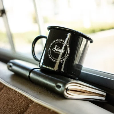 custom enamel mug