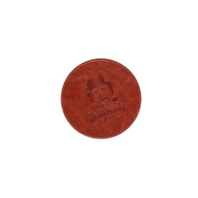 custom leather coaster