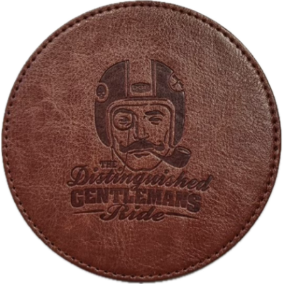 custom leather coaster